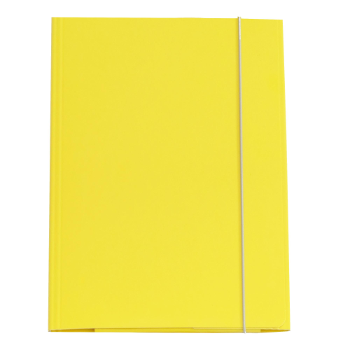 Cartella 3 lembi con elastico - A4 - dorso variabile - cartone plastificato - giallo - Cartotecnica del Garda